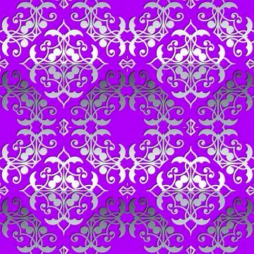 Vector vintage Damask seamless pattern. Violet ornamental arabesque background 스톡 일러스트