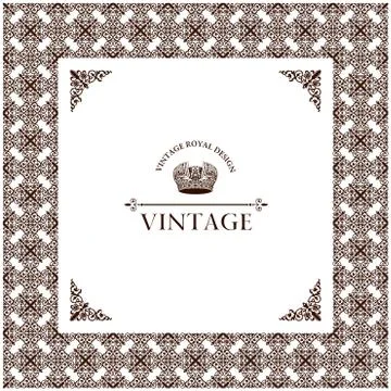 Vector vintage decor frame ornament retro Stock Illustration