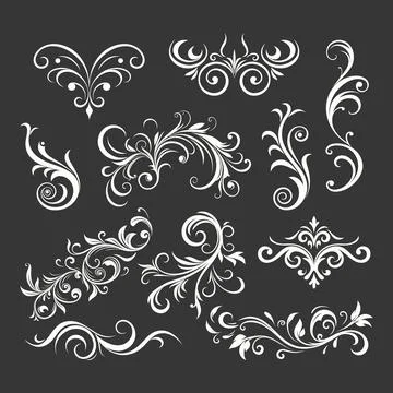 Vector Vintage Decorative Swirls, Scrolls, Floral Calligraphic Design Elements Stock Illustration