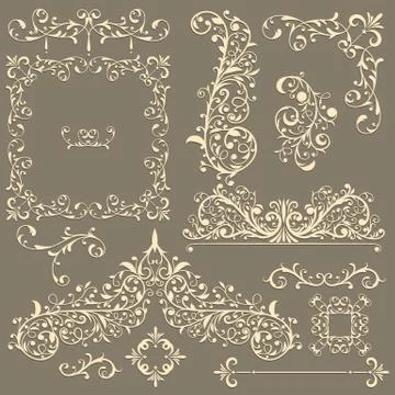 Vector vintage design elements Stock Illustration
