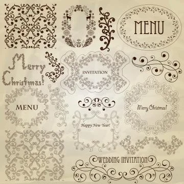 Vector vintage design elements Illustrazione stock
