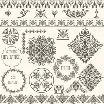 Vector vintage design elements Stock Illustration