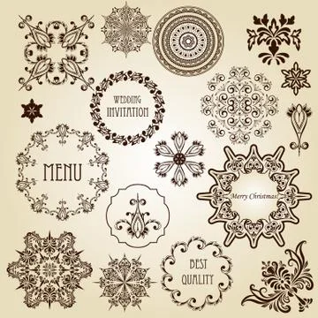 Vector vintage design elements Illustrazione stock