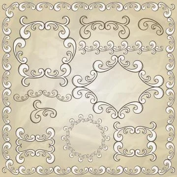 Vector vintage design elements Stock Illustration