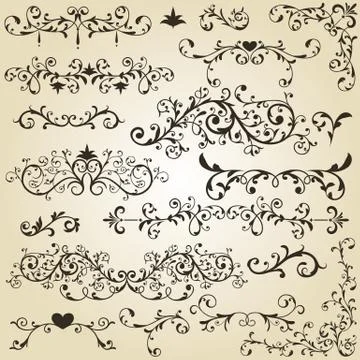 Vector vintage design elements Stock Illustration