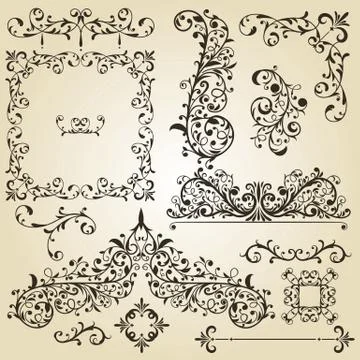Vector vintage design elements Illustrazione stock