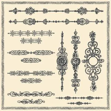 Vector vintage design elements Stock Illustration
