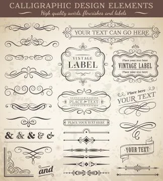 Vector Vintage Design Elements Illustrazione stock