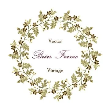 Vector vintage eglantine frame Stock Illustration