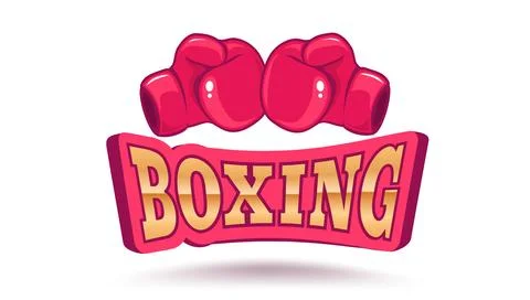 Vector vintage emblem for boxing with gloves. Emblem for boxing. Ilustración de archivo