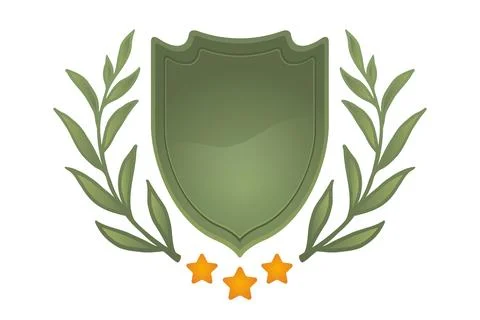 Vector vintage emblem for wedding with shield and wreath. Retro logo templa.. Stock Illustration