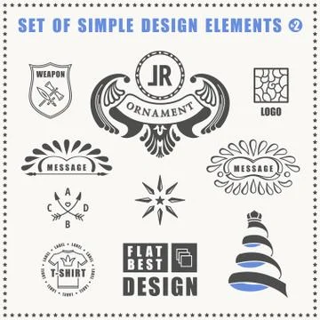 Vector vintage flat elements icons collection Luxury logo Stock Illustration