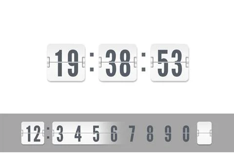 Vector vintage flip clock time counter. Analog airport board countdown timer イラスト素材