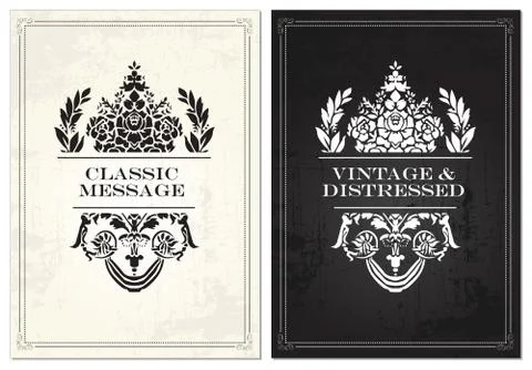 Vector vintage flower frame  and border set Иллюстрация