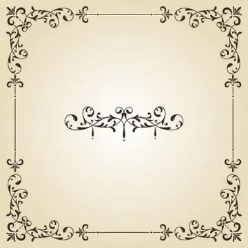 Vector vintage frame and label Illustrazione stock
