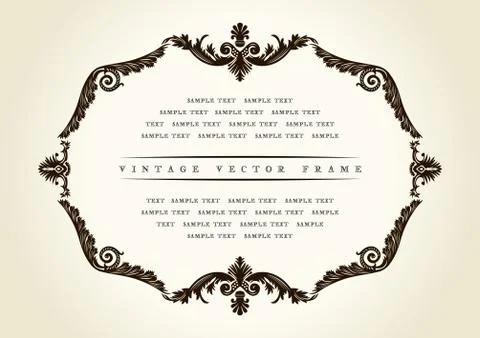 Vector vintage frame baroque decor ornament Illustrazione stock