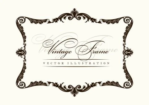 Vector vintage frame decor ornament Stock Illustration