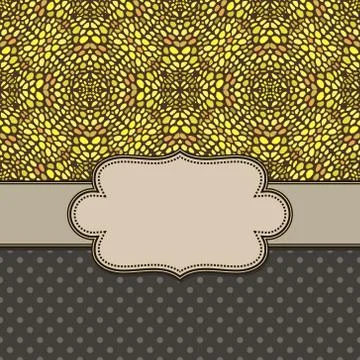 Vector vintage frame with drops and text place Stock Illustration