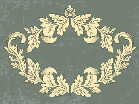 Vector vintage frame with grunge background. Wedding invitation and announcem 스톡 일러스트