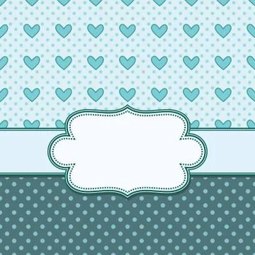 Vector vintage frame with hearts Stock Illustration