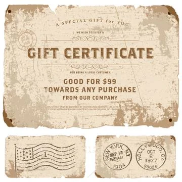 Vector vintage gift certificate template Иллюстрация