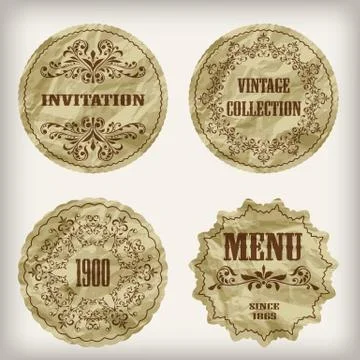 Vector vintage golden labels Stock Illustration