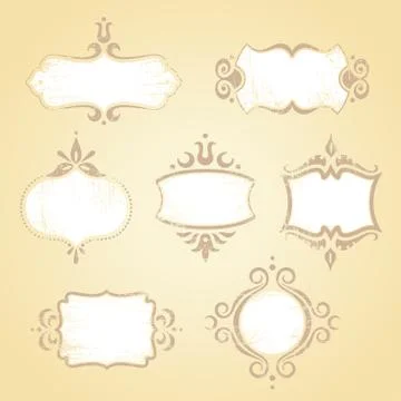 Vector vintage grunge frames Stock Illustration