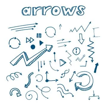 Vector vintage hand drawn arrows Stock Illustration