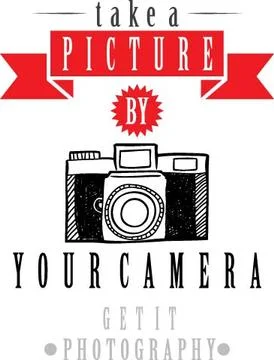 Vector vintage  hand drawn hipster photo camera isolated Stock Illustration