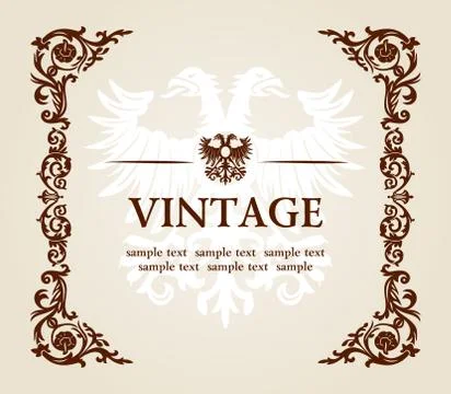 Vector vintage heraldic imperial frame eagle Stock Illustration