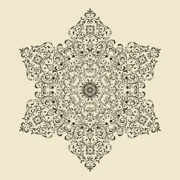 Vector vintage highly detailed snowflake Stock Illustration