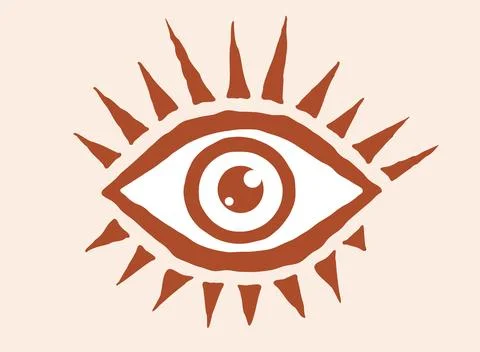 Vector vintage icon of eye. Vector illustration of eye in retro style. Illustrazione stock