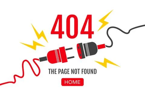 Vector vintage illustration of electric elements. 404 error for your web de.. Illustrazione stock