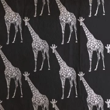 Vector vintage illustration of giraffe pattern on the old black Stock Illustration