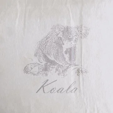 Vector vintage illustration of a koala bear on the old wrinkled   paper texture Stock Illustration