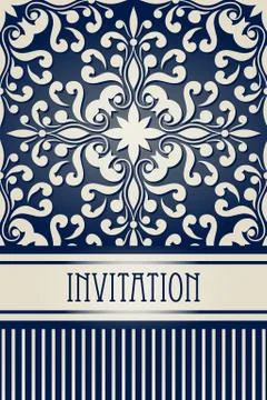 Vector vintage invitation Stock Illustration