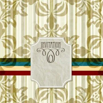 Vector vintage invitation Stock Illustration