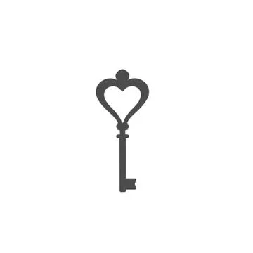 Vector vintage key icon closeup isolated on white background. Stock Illustration