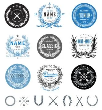Vector vintage label set Иллюстрация