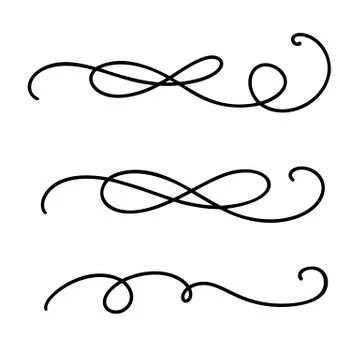 Vector vintage line elegant dividers and separators, swirls and corners decor イラスト素材