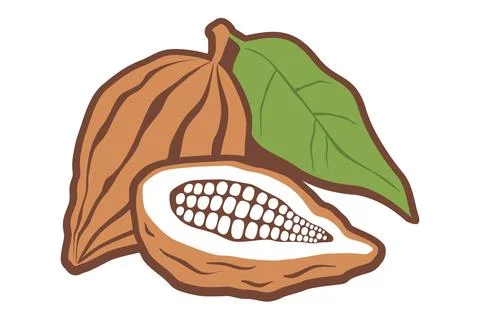 Vector vintage logo with cocoa on isolated background Иллюстрация