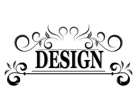 The vector vintage logo with design text Stock Illustration