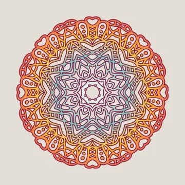 Vector vintage Mandala sign frame. Vintage decorative elements. Oriental pa.. Stock Illustration
