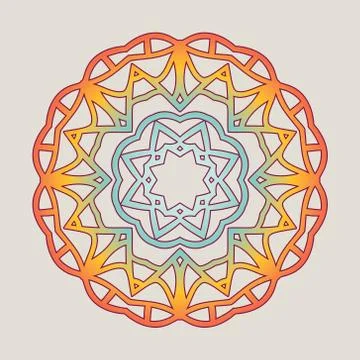 Vector vintage Mandala sign frame. Vintage decorative elements. Oriental pa.. Stock Illustration