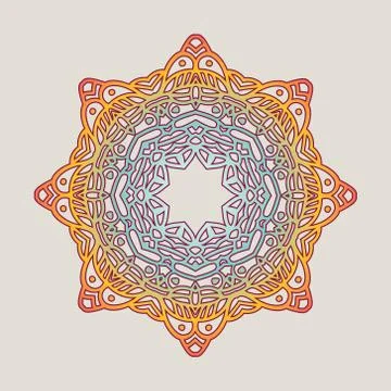 Vector vintage Mandala sign frame. Vintage decorative elements. Oriental pa.. Stock Illustration