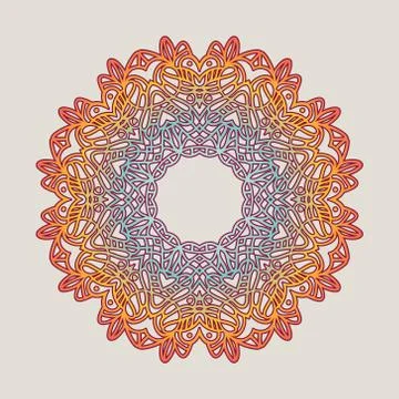 Vector vintage Mandala sign frame. Vintage decorative elements. Oriental pa.. Stock Illustration