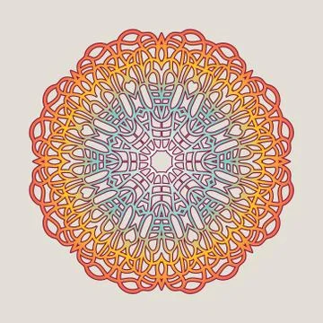 Vector vintage Mandala sign frame. Vintage decorative elements. Oriental pa.. Stock Illustration