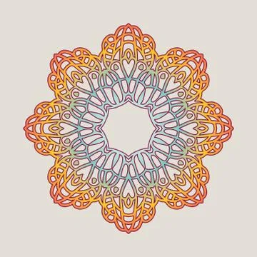 Vector vintage Mandala sign frame. Vintage decorative elements. Oriental pa.. Stock Illustration