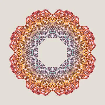Vector vintage Mandala sign frame. Vintage decorative elements. Oriental pa.. Stock Illustration