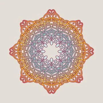 Vector vintage Mandala sign frame. Vintage decorative elements. Oriental pa.. Stock Illustration